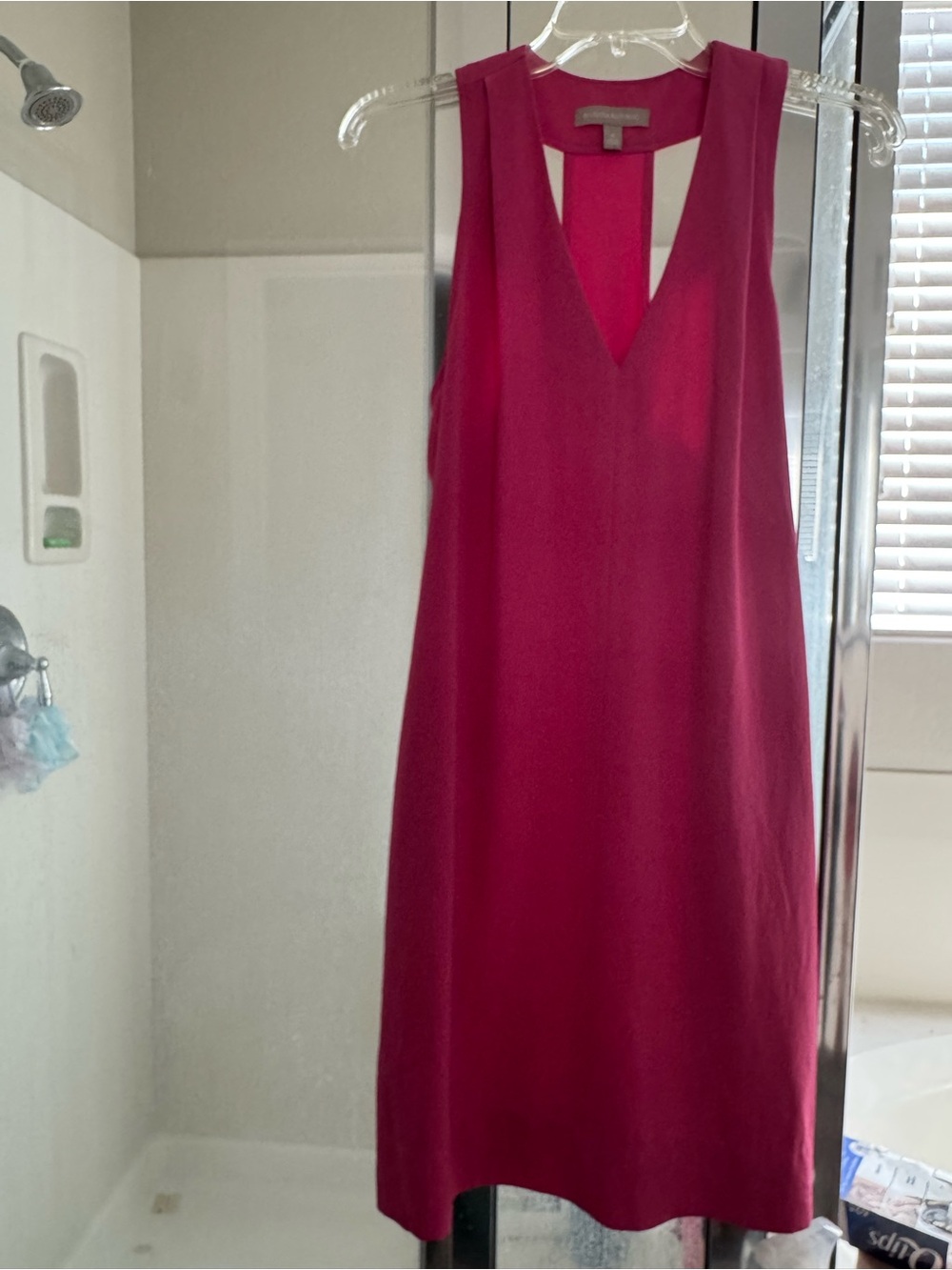Sleeveless V-Neck Fuchsia Shift Dress Banana Republic 8w